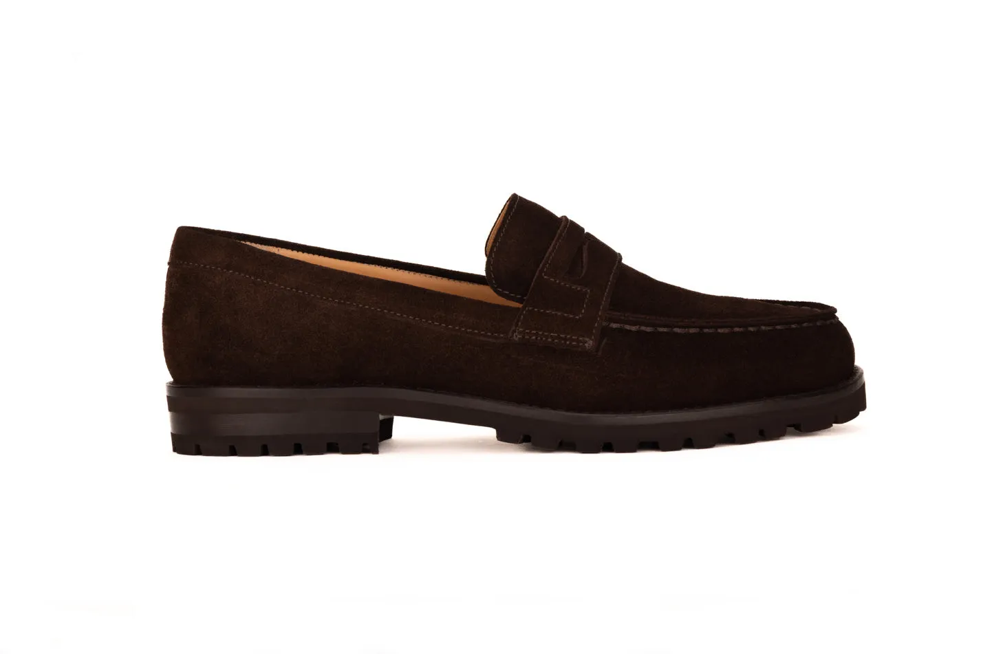 Split toe Penny Loafer with hand-stitched apron