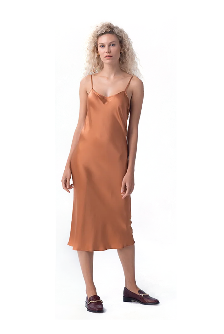 Terracotta Midi Slip Dress