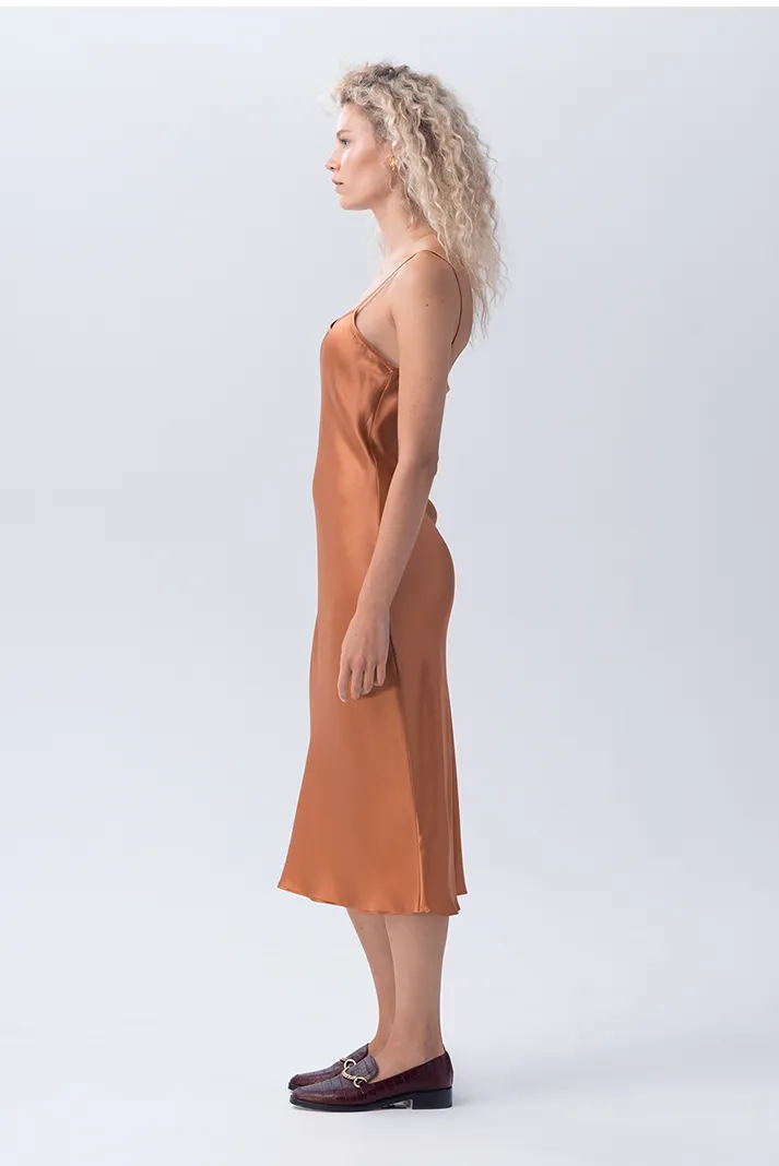 Terracotta Midi Slip Dress