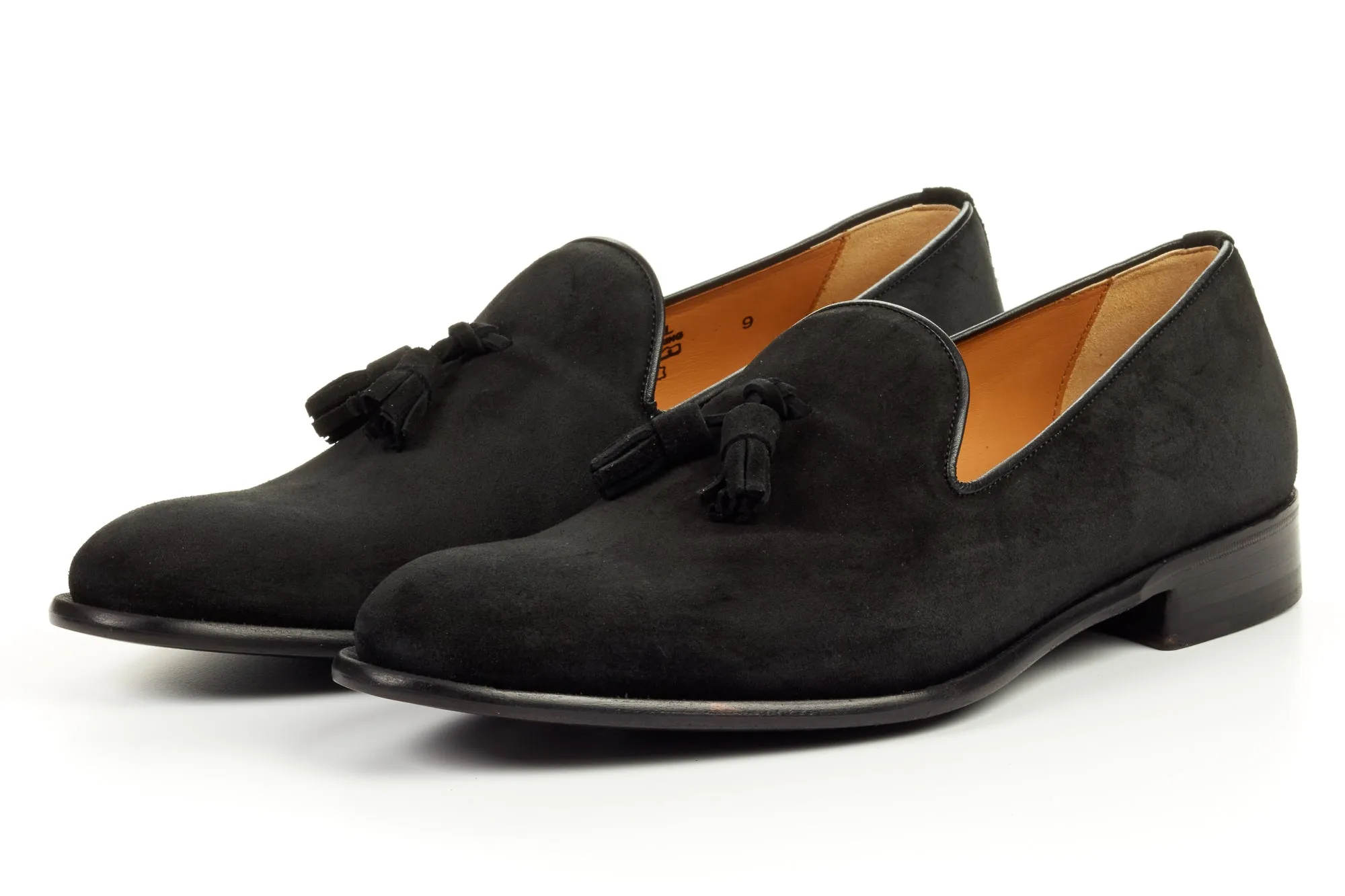 The Chaplin Tassel Loafer - Nero Suede