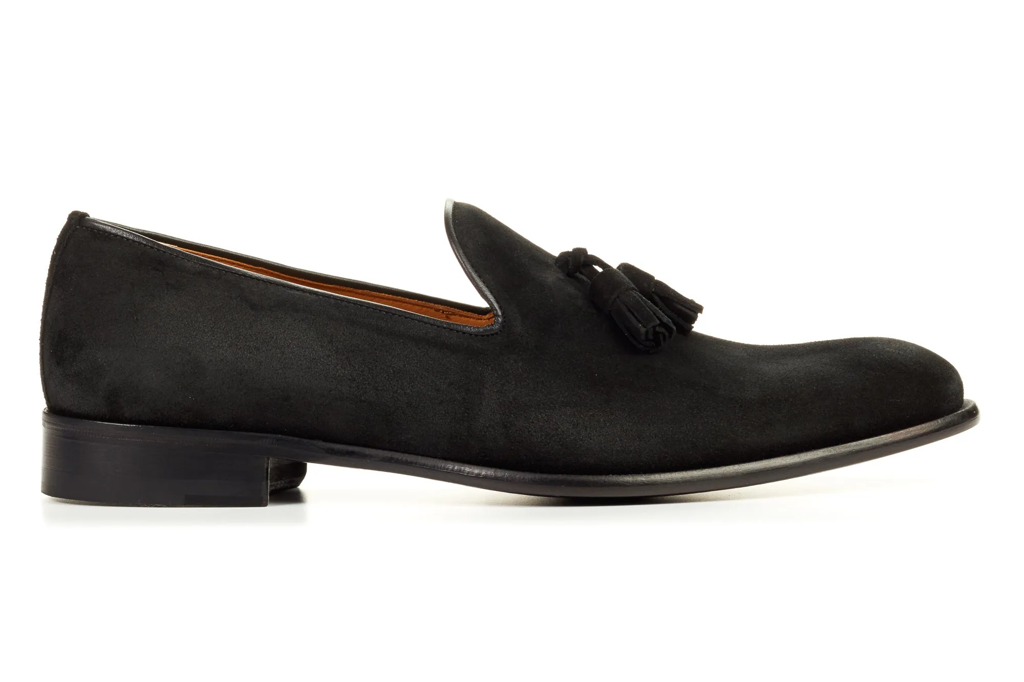 The Chaplin Tassel Loafer - Nero Suede