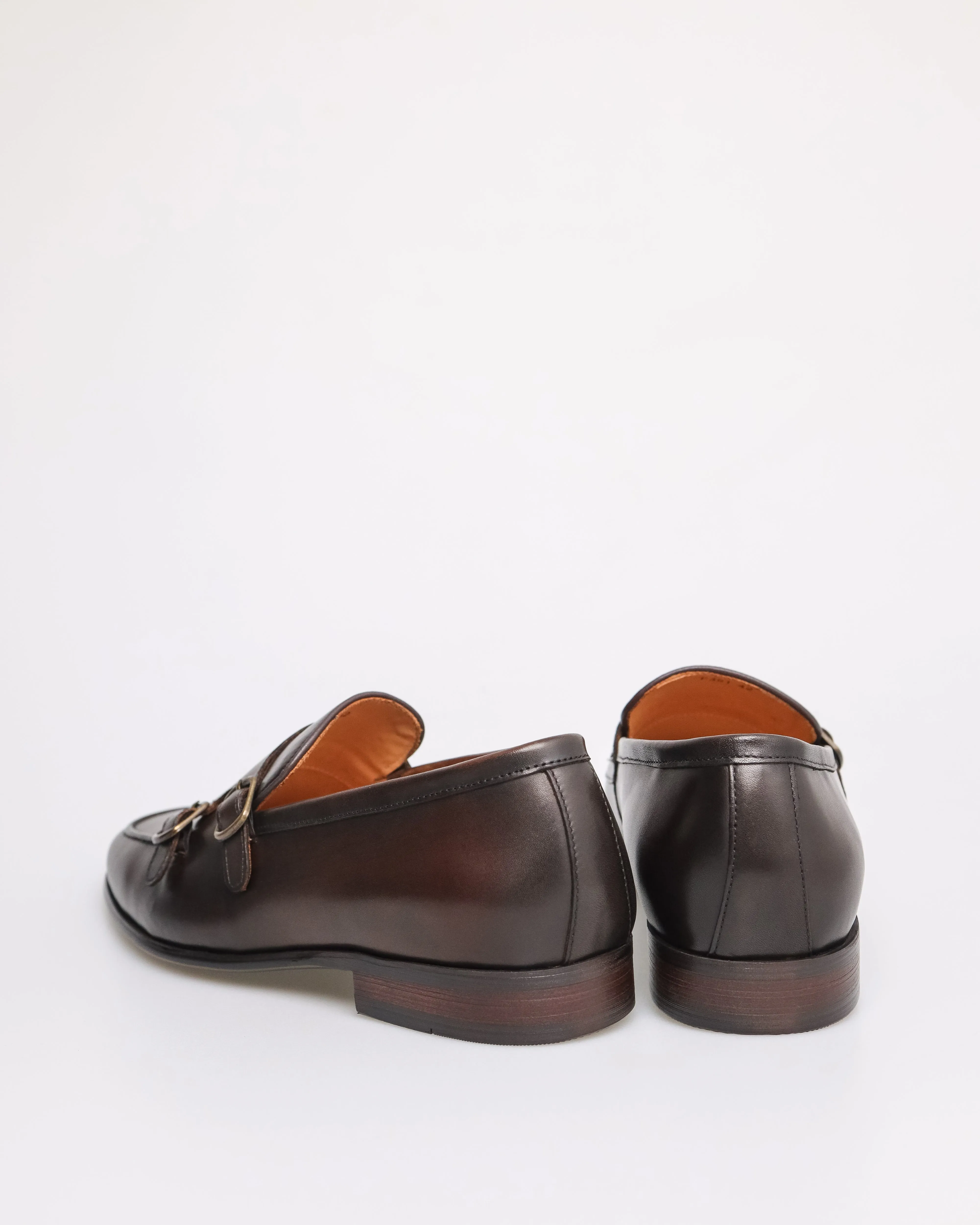 Tomaz F351 Men's Double Monk Strap Loafers (Coffee)