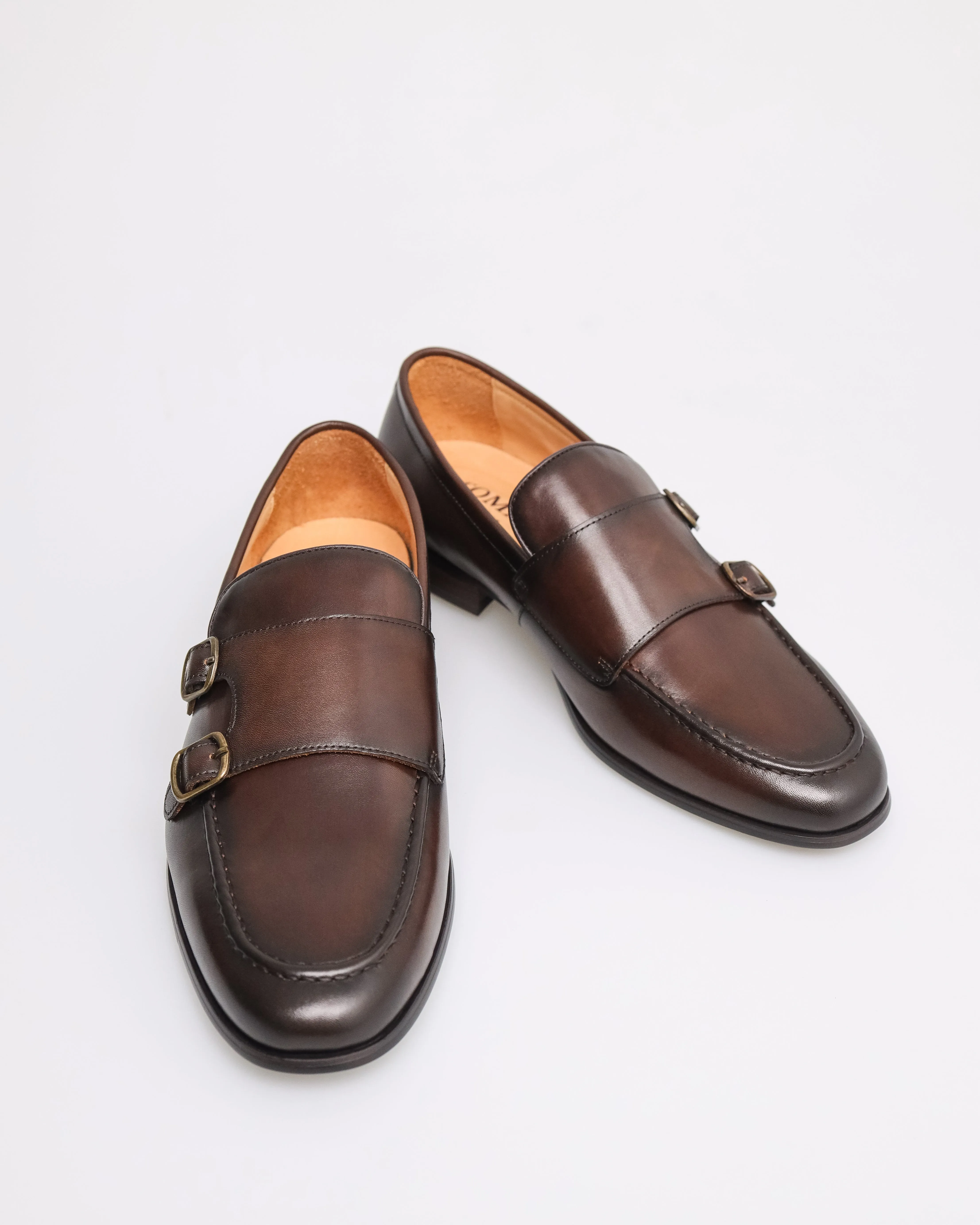 Tomaz F351 Men's Double Monk Strap Loafers (Coffee)