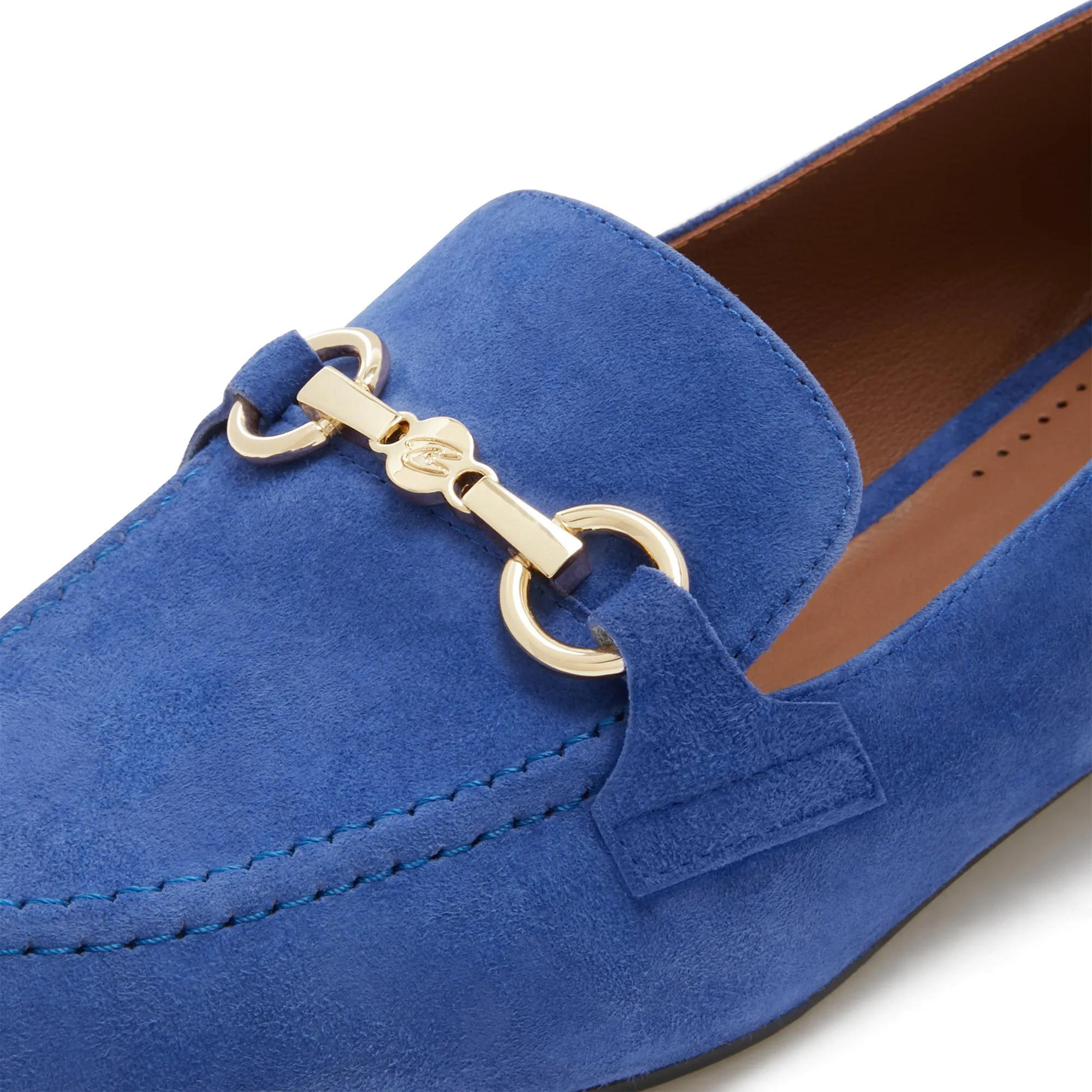 Vendôme Fleur blue suede loafers