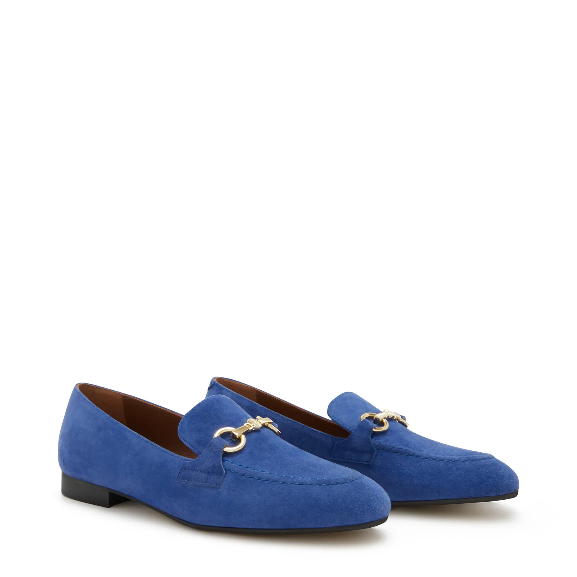 Vendôme Fleur blue suede loafers