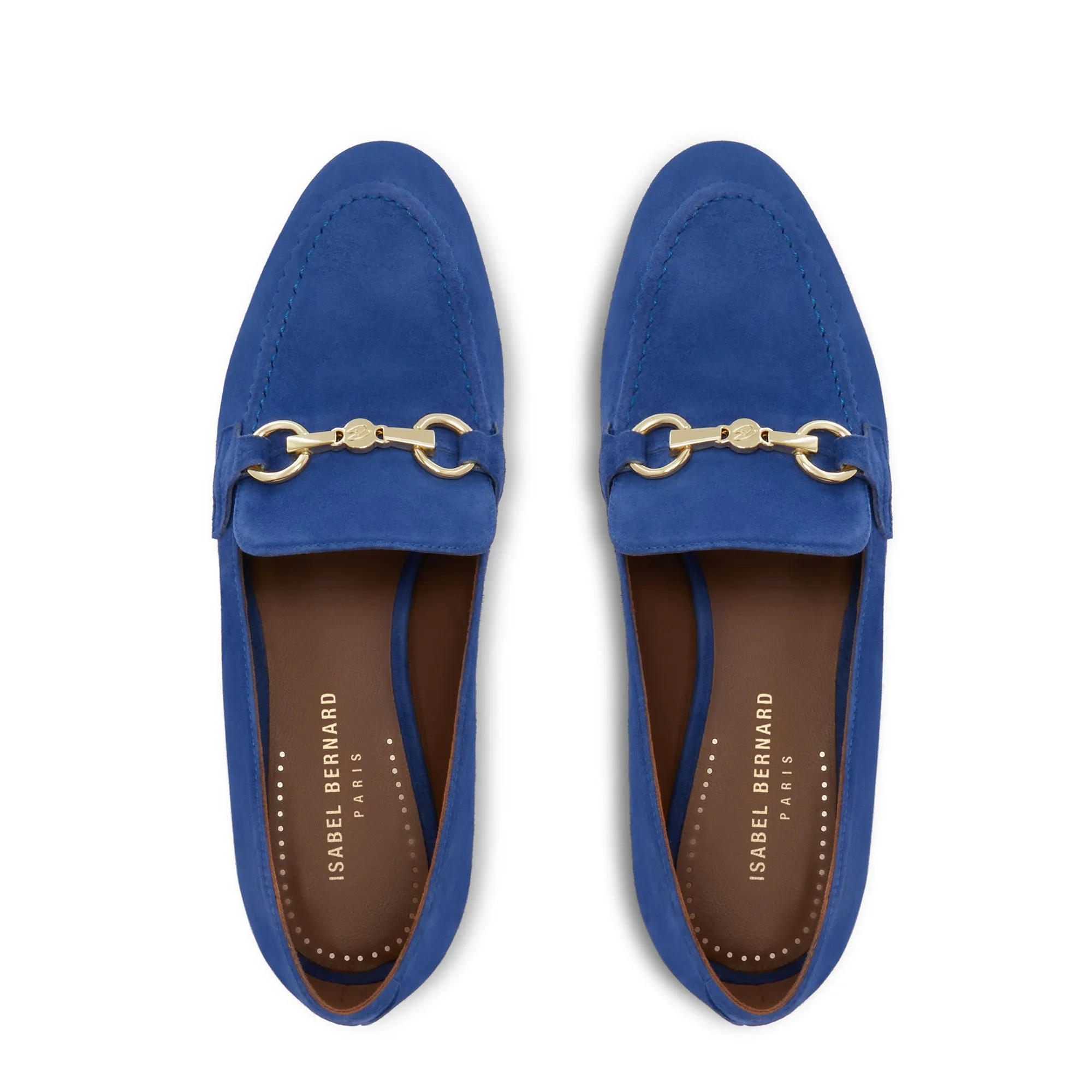 Vendôme Fleur blue suede loafers