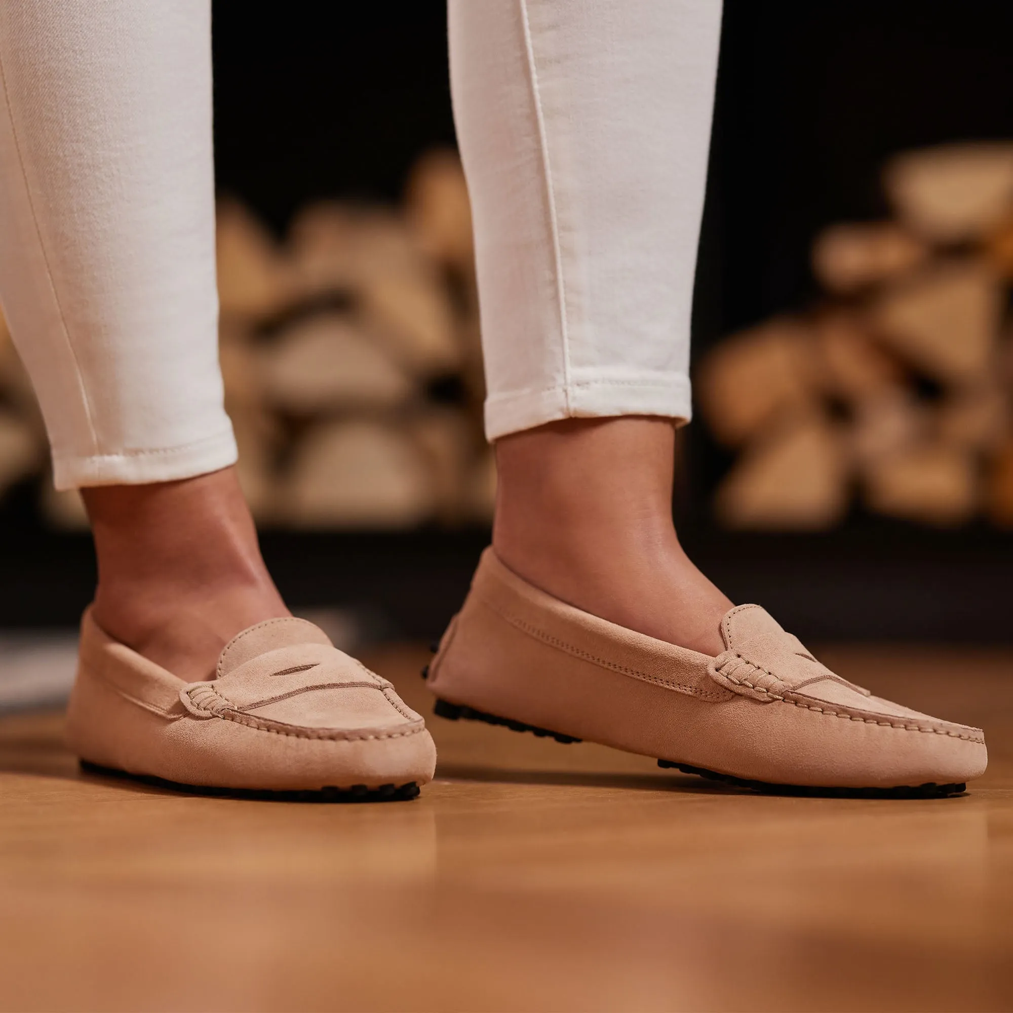 Vendôme Marie beige suede moccasins