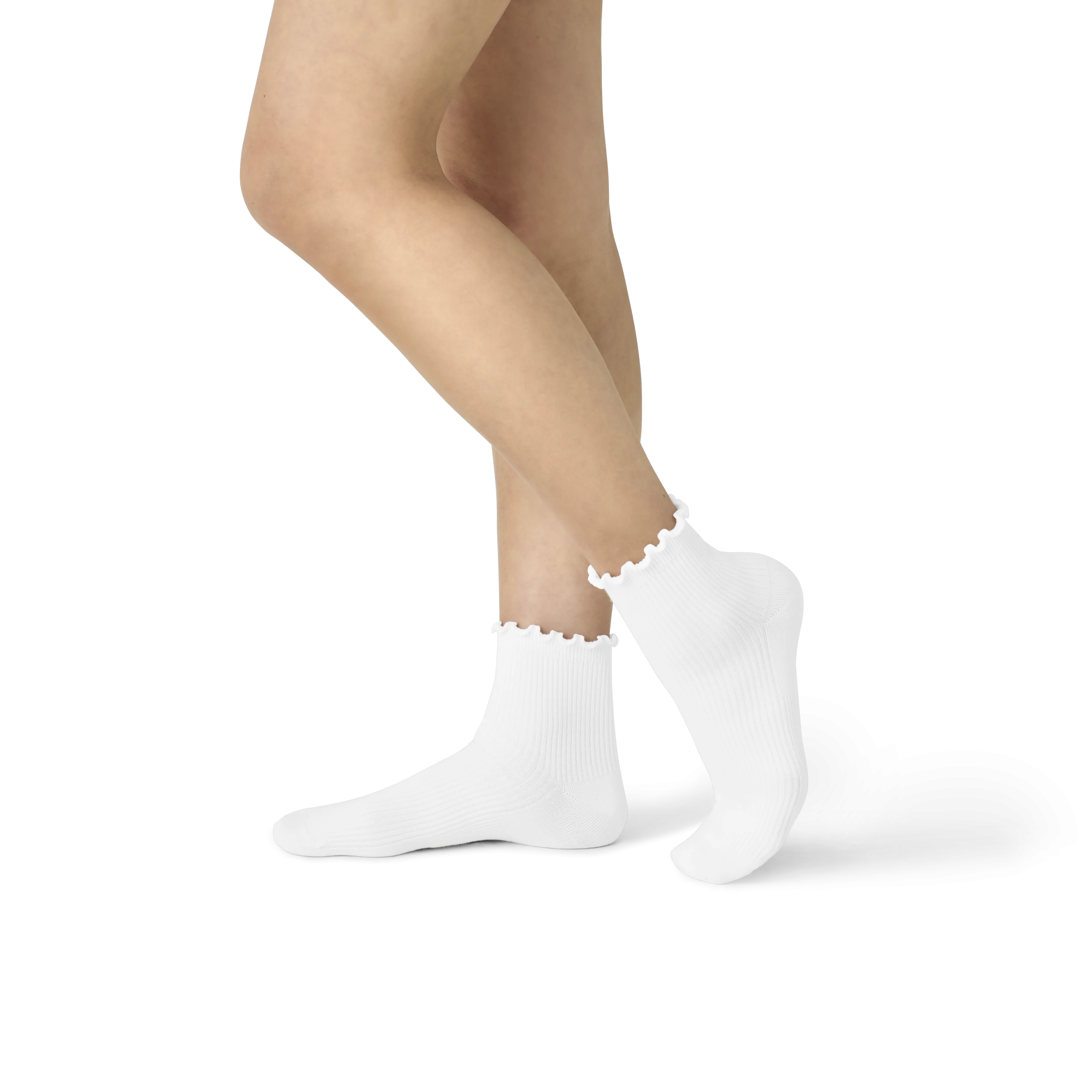 Women's Frilly Rib Quarter Socks