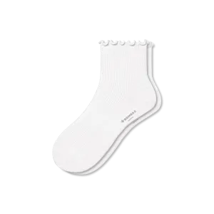 Women's Frilly Rib Quarter Socks