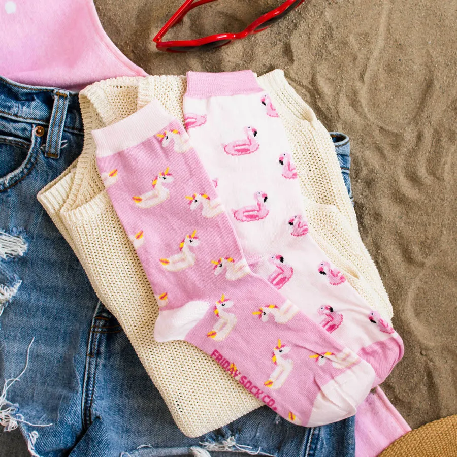 Women's Unicorn and Flamingo Pool Floaty Socks