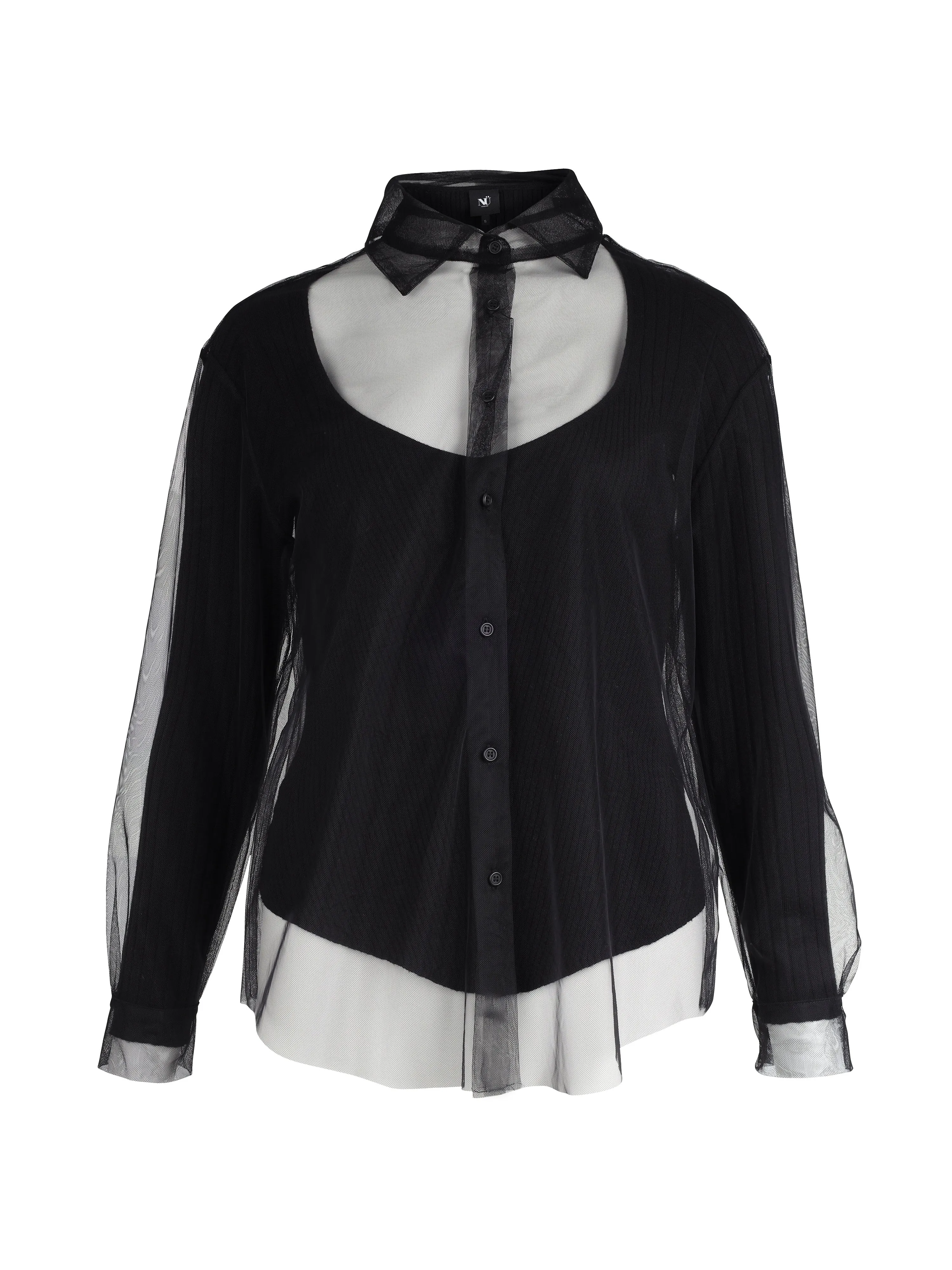 XYRIENNE mesh shirt - Black mix