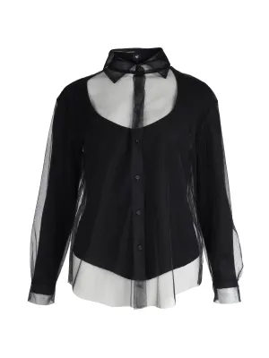 XYRIENNE mesh shirt - Black mix